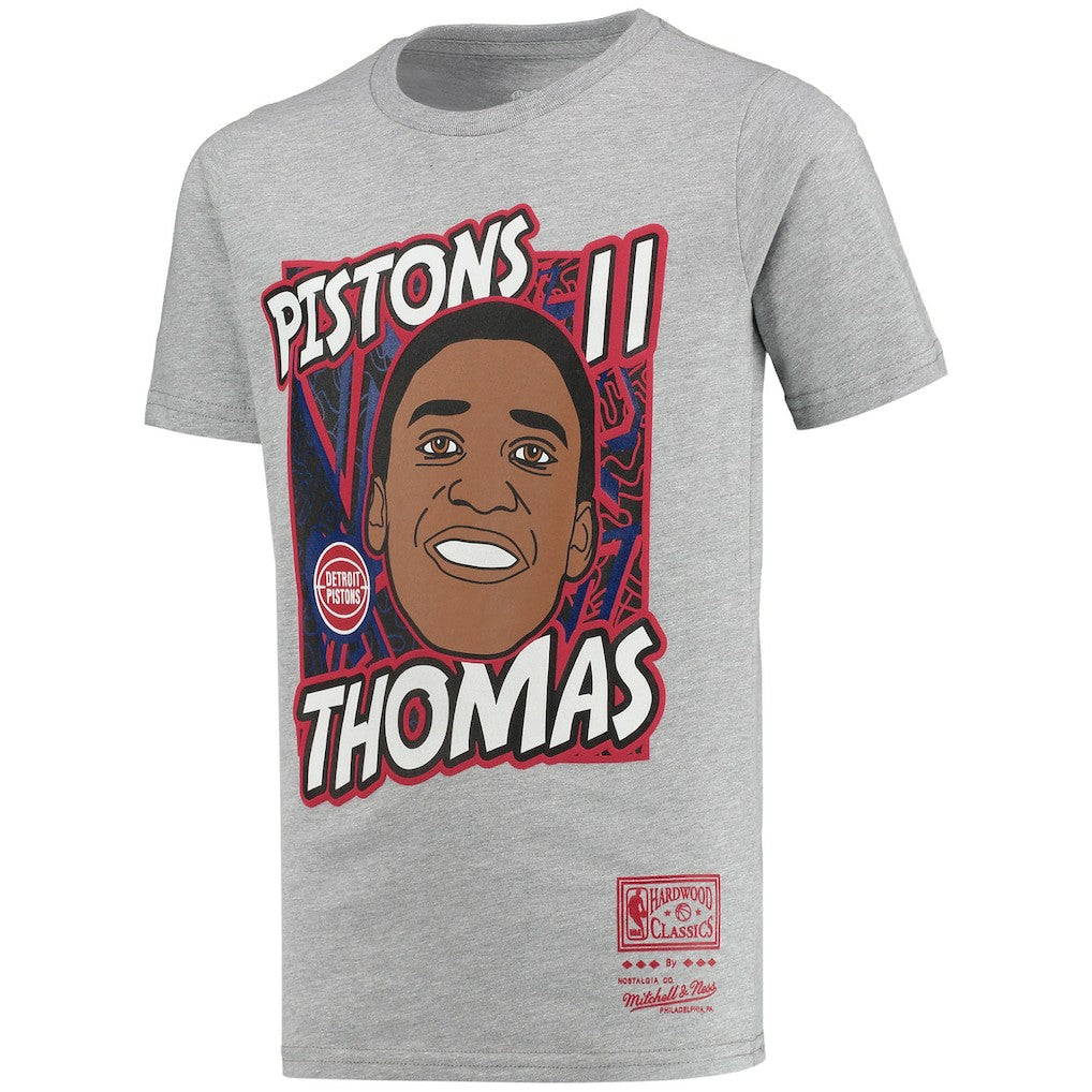 Isiah Thomas Detroit Pistons Youth Hardwood Classics King of the Court Player T-Shirt Gray - NBA