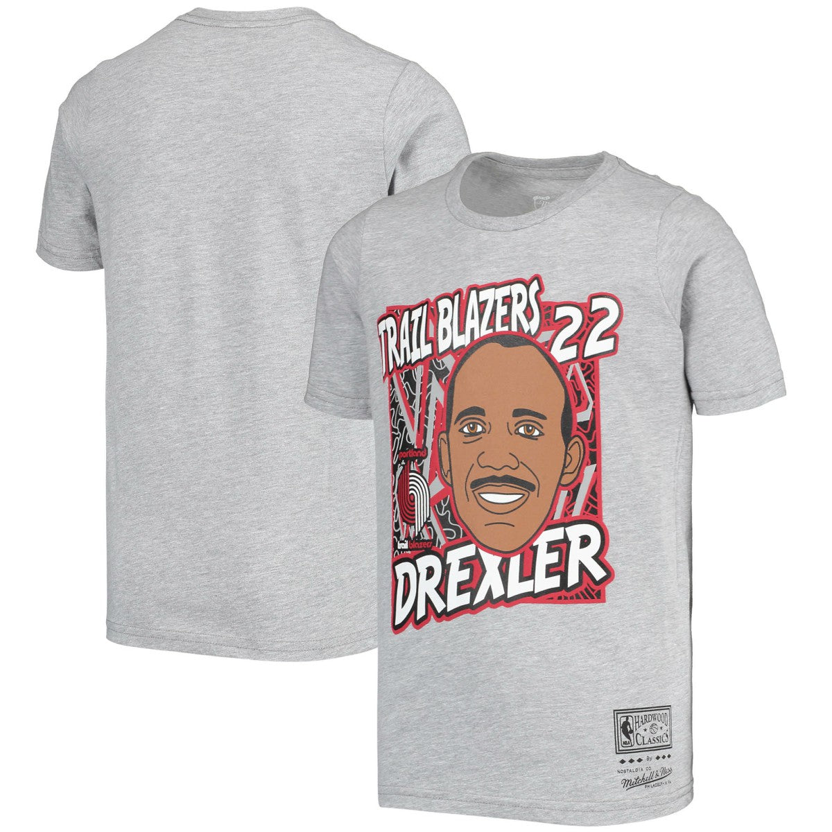 Clyde Drexler Portland Trail Blazers Youth Hardwood Classics King of the Court Player T-Shirt Gray - NBA