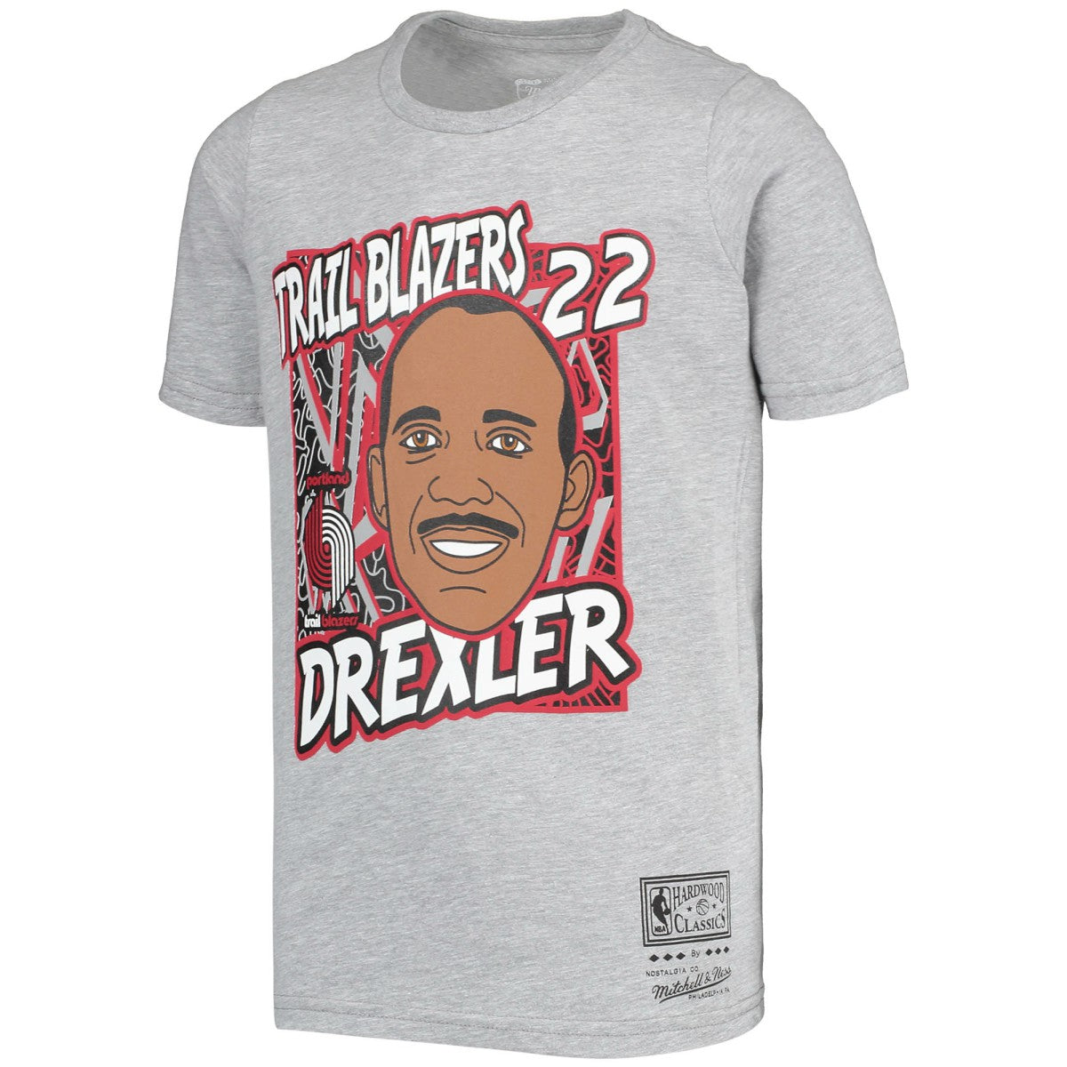 Clyde Drexler Portland Trail Blazers Youth Hardwood Classics King of the Court Player T-Shirt Gray - NBA