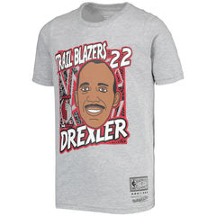 Clyde Drexler Portland Trail Blazers Youth Hardwood Classics King of the Court Player T-Shirt Gray - NBA