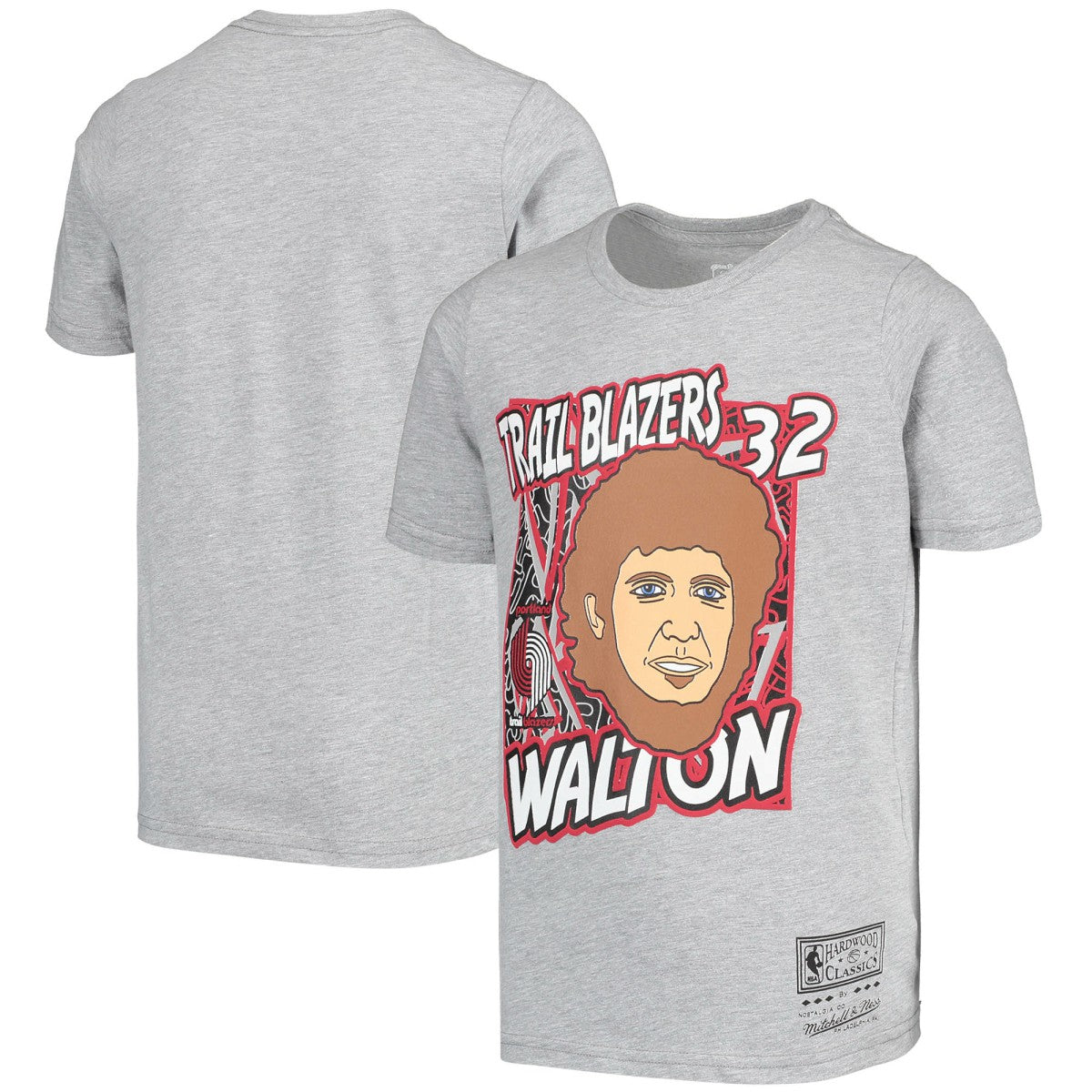Bill Walton Portland Trail Blazers Youth Hardwood Classics King of the Court Player T-Shirt Gray - NBA