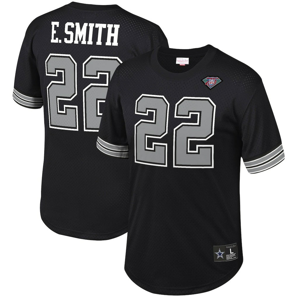 Emmitt Smith Dallas Cowboys Retired Player Name & Number Mesh Top Black | Mitchell & Ness
