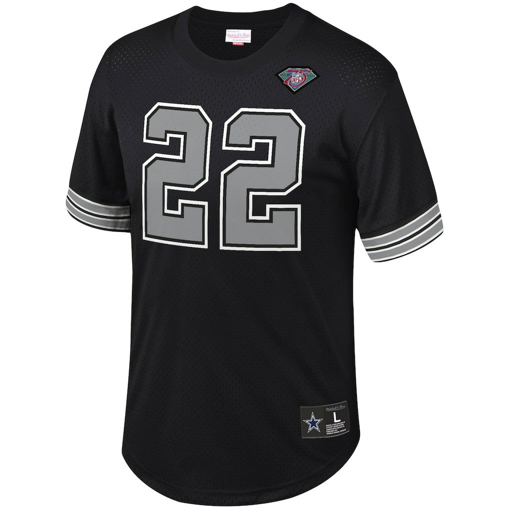 Emmitt Smith Dallas Cowboys Retired Player Name & Number Mesh Top Black | Mitchell & Ness