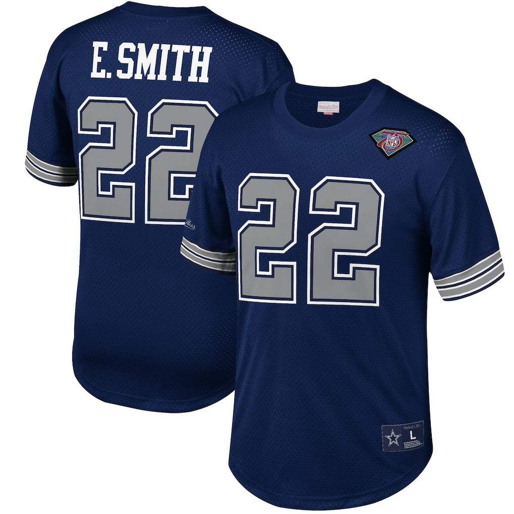 Emmitt Smith Dallas Cowboys Retired Player Name & Number Mesh Top Navy | Mitchell & Ness