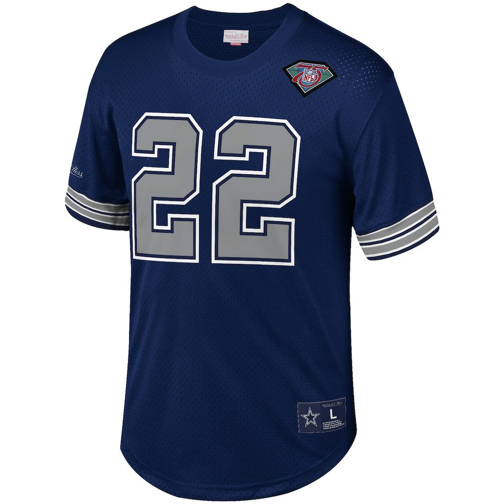 Emmitt Smith Dallas Cowboys Retired Player Name & Number Mesh Top Navy | Mitchell & Ness