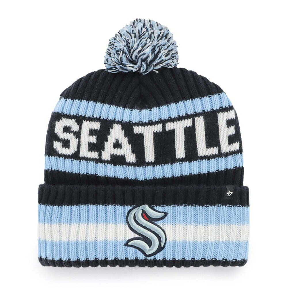 Seattle Kraken '47 Bering Cuffed Knit Hat with Pom - Navy - NHL