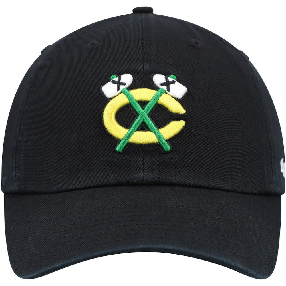 Chicago Blackhawks '47 Alternate Logo Clean Up Adjustable Hat - Black - NHL