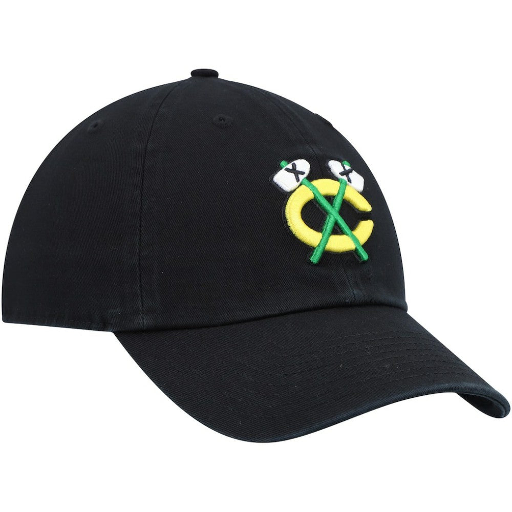 Chicago Blackhawks '47 Alternate Logo Clean Up Adjustable Hat - Black - NHL