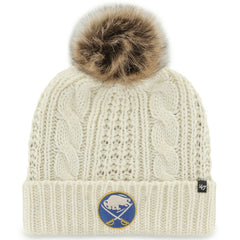 Buffalo Sabres '47 Women's Meeko Cuffed Knit Hat with Pom - White - NHL