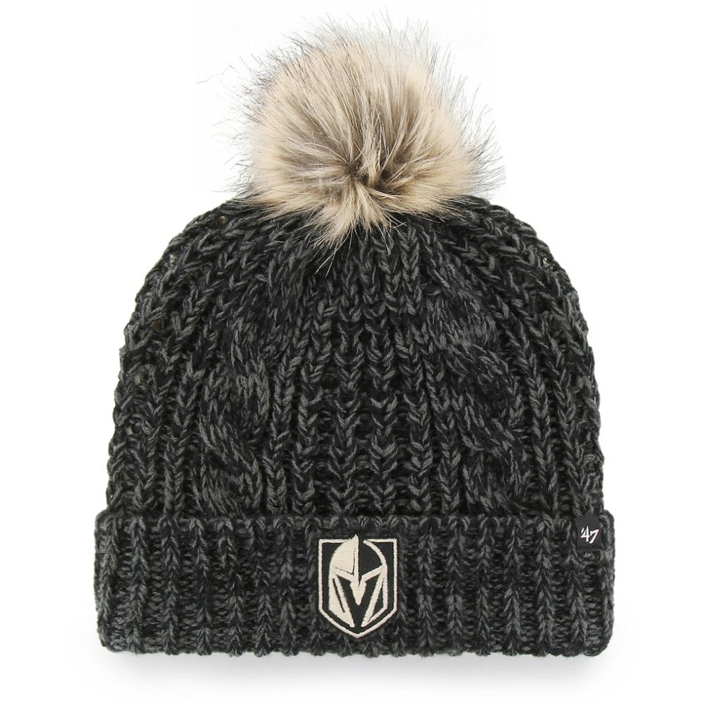 Vegas Golden Knights '47 Women's Meeko Cuffed Knit Hat with Pom - Black - NHL