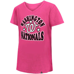 Washington Nationals New Era Girl's Youth Jersey Stars V-Neck T-Shirt - MLB