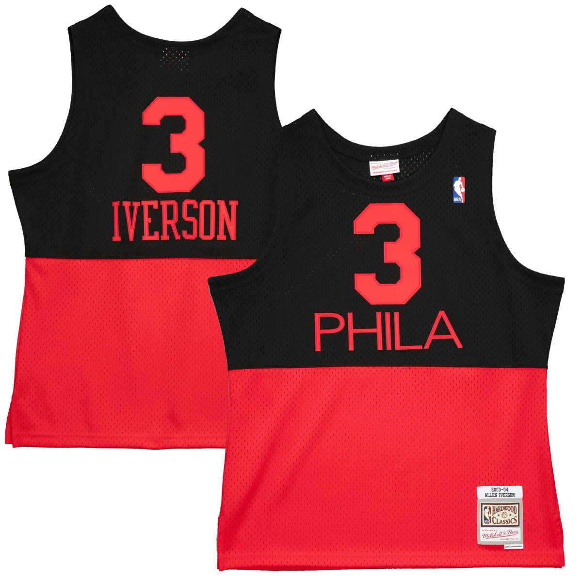 Allen Iverson Philadelphia 76ers 2003/04 Hardwood Classics Reload 2.0 Swingman Jersey Black - NBA