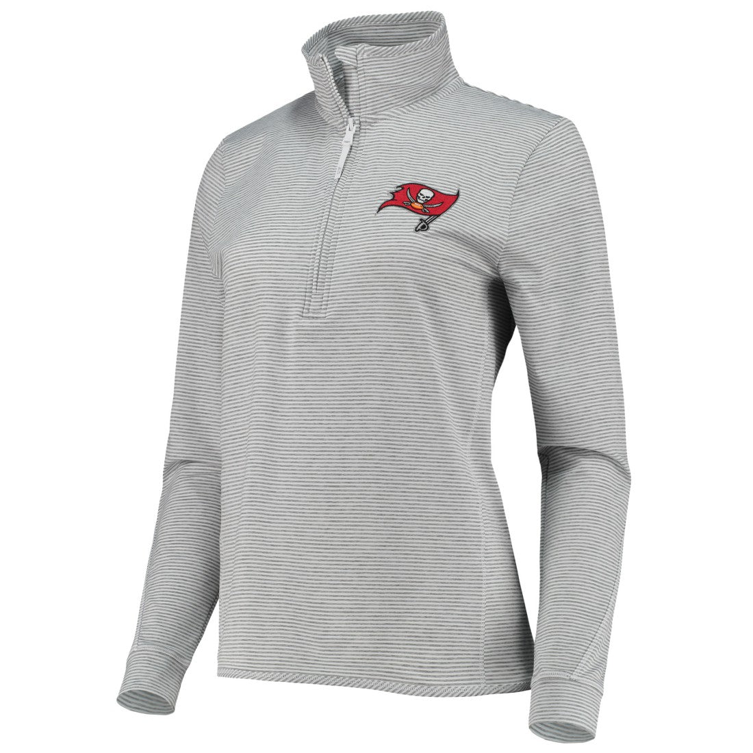 Tampa Bay Buccaneers Vineyard Vines Women's Sankaty Shep Half-Zip Pullover Top Heather Gray | NFL
