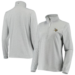 Minnesota Vikings Vineyard Vines Women's Sankaty Shep Half-Zip Pullover Top Heather Gray | NFL