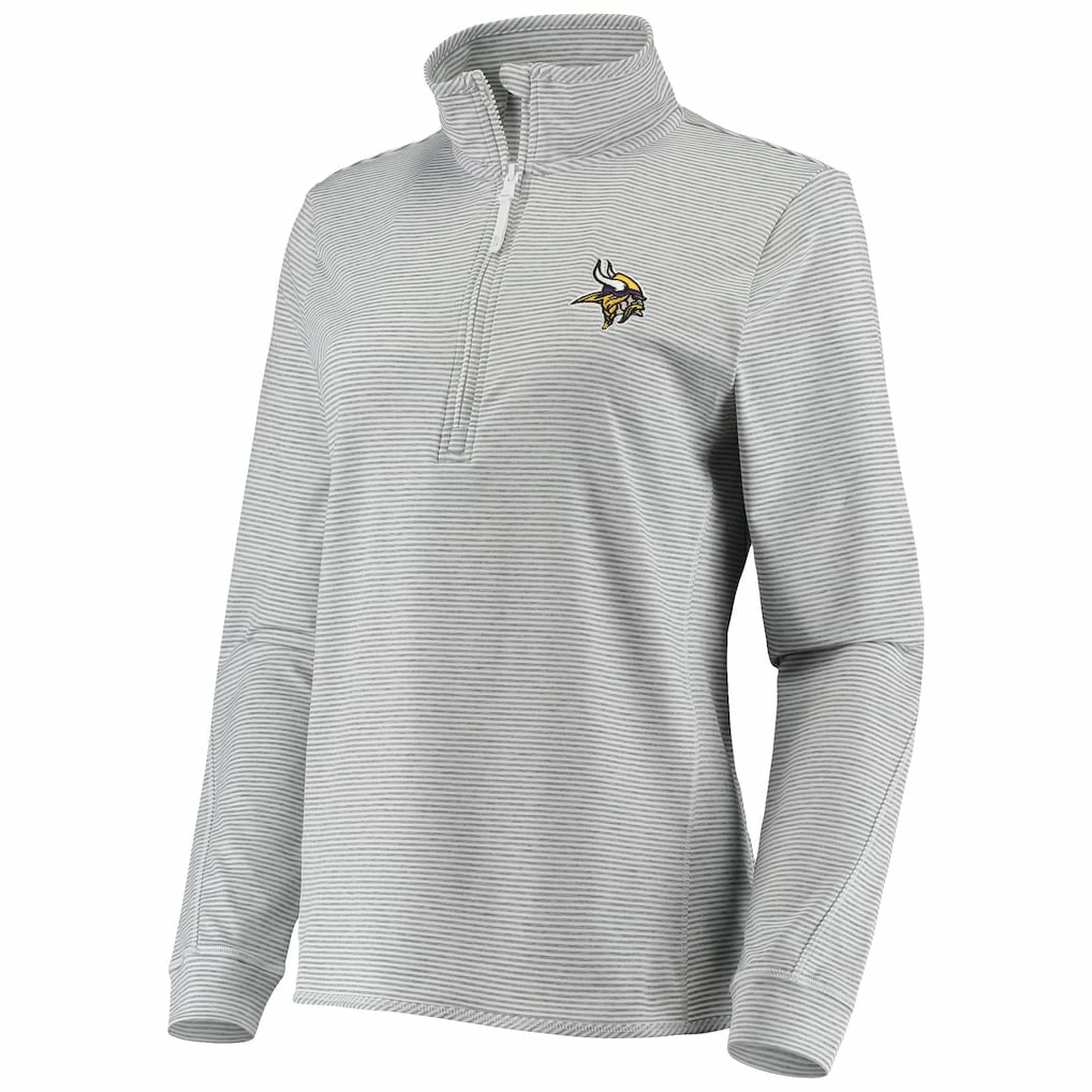 Minnesota Vikings Vineyard Vines Women's Sankaty Shep Half-Zip Pullover Top Heather Gray | NFL
