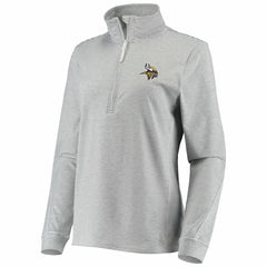 Minnesota Vikings Vineyard Vines Women's Sankaty Shep Half-Zip Pullover Top Heather Gray | NFL