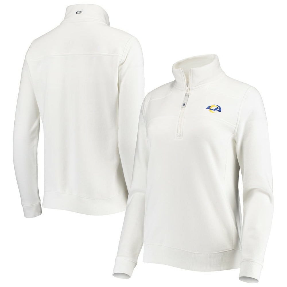 Los Angeles Rams Vineyard Vines Women's Shep Shirt Quarter-Zip Sweatshirt White | NFL
