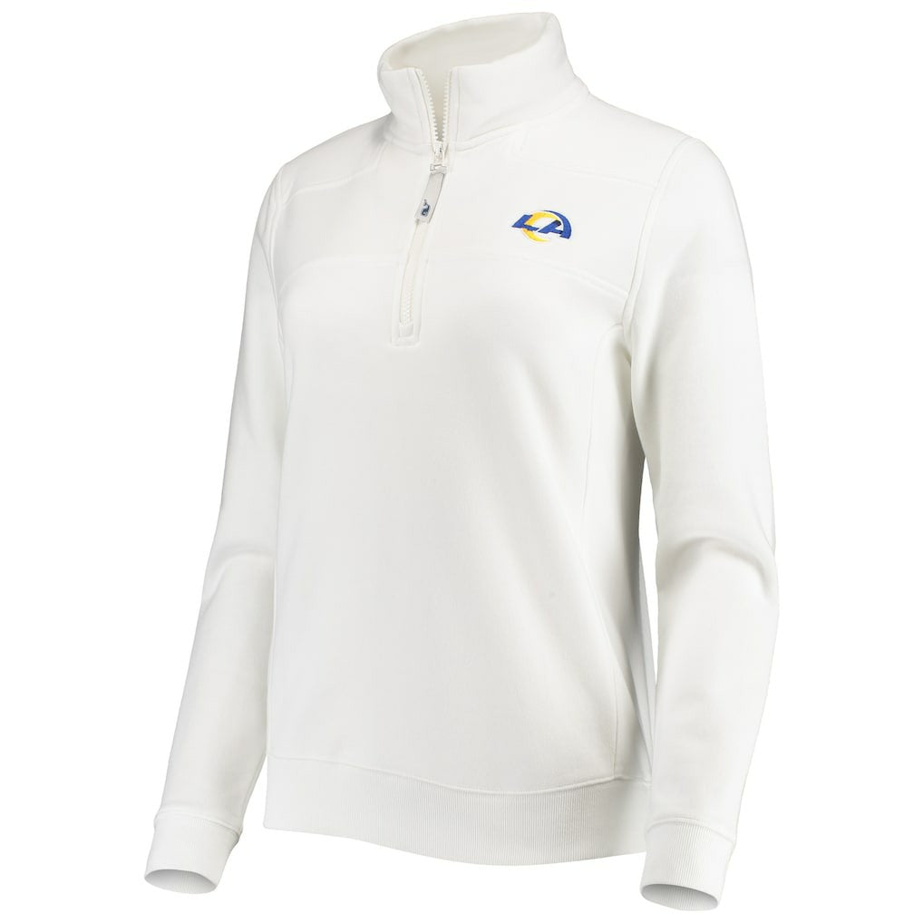 Los Angeles Rams Vineyard Vines Women's Shep Shirt Quarter-Zip Sweatshirt White | NFL