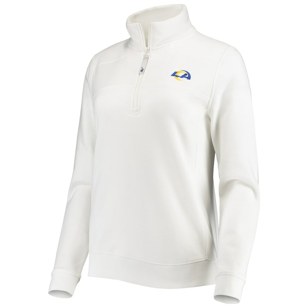 Los Angeles Rams Vineyard Vines Women's Shep Shirt Quarter-Zip Sweatshirt White | NFL