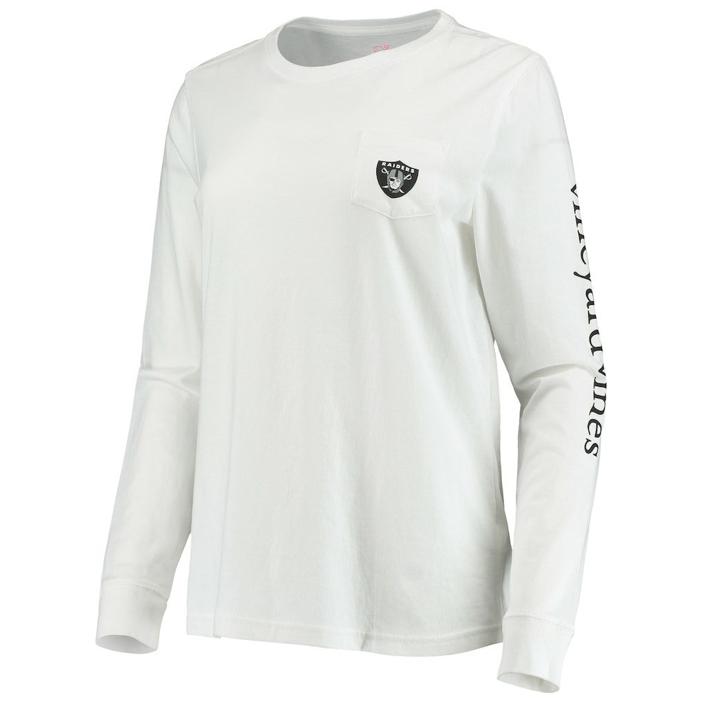 Las Vegas Raiders Vineyard Vines Women's Helmet Long Sleeve T-Shirt White | NFL