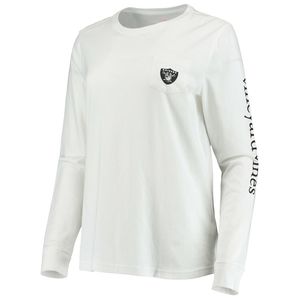 Las Vegas Raiders Vineyard Vines Women's Helmet Long Sleeve T-Shirt White | NFL