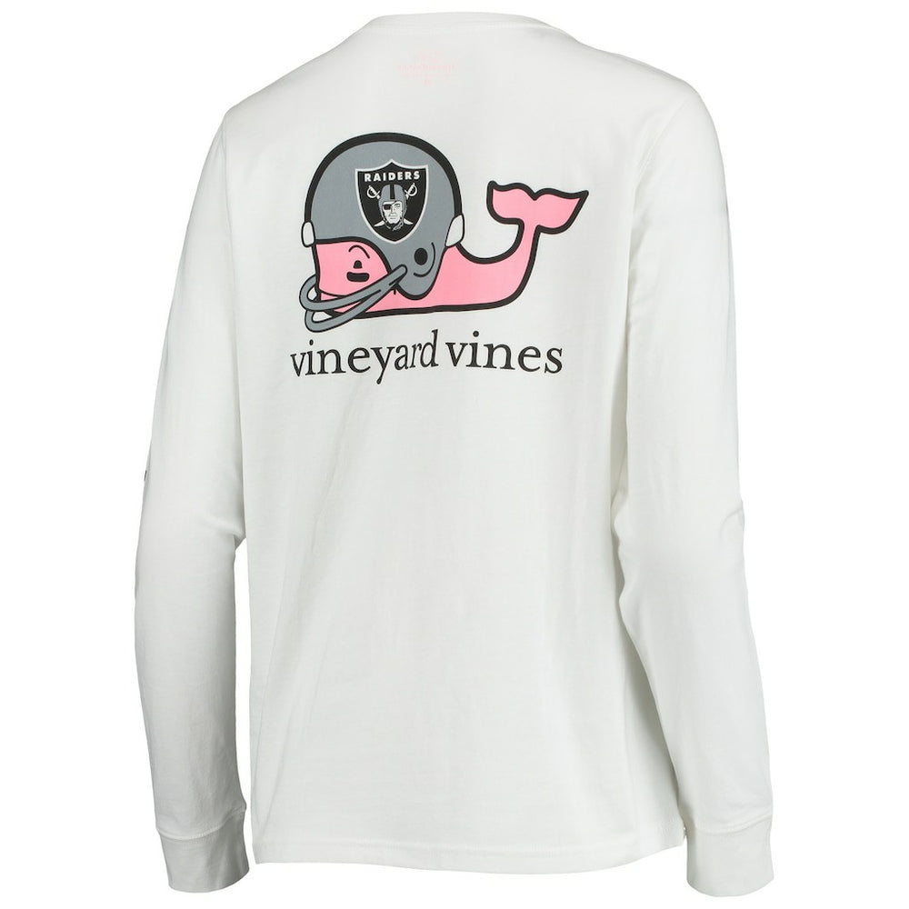 Las Vegas Raiders Vineyard Vines Women's Helmet Long Sleeve T-Shirt White | NFL