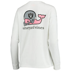 Las Vegas Raiders Vineyard Vines Women's Helmet Long Sleeve T-Shirt White | NFL