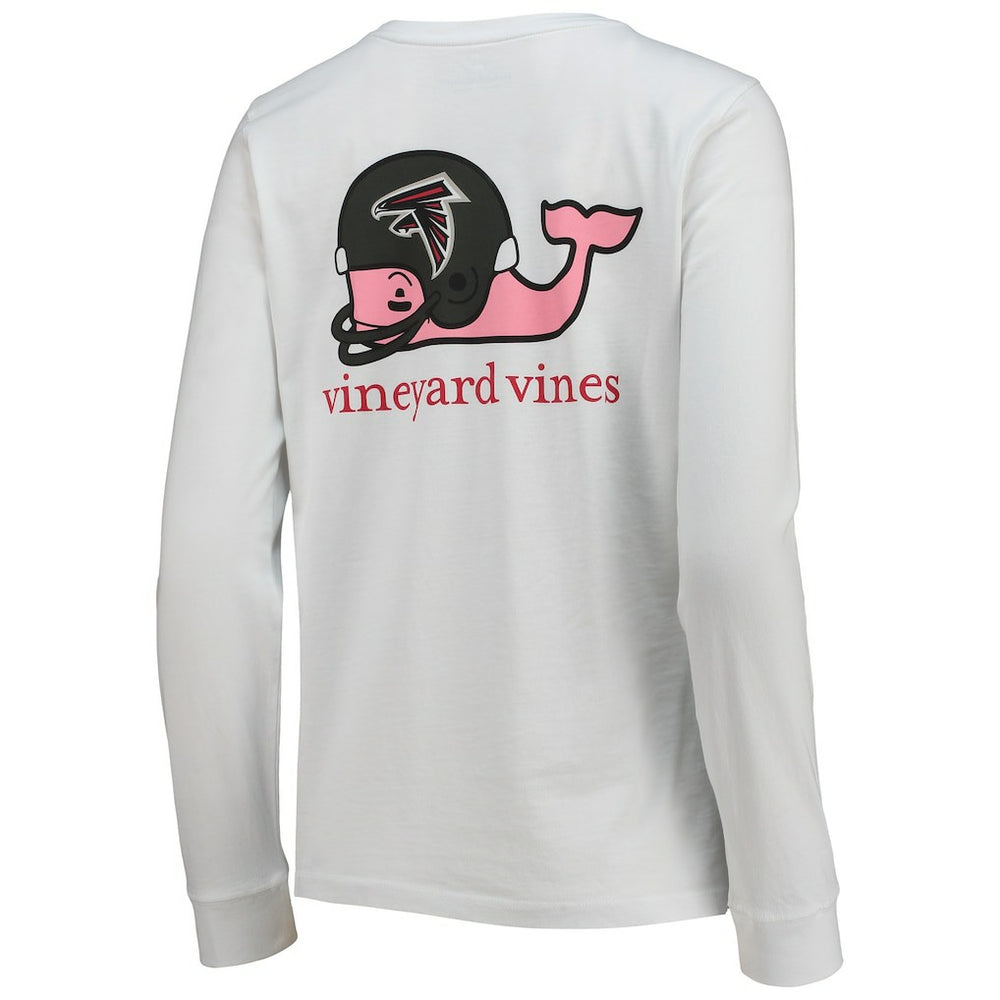 Atlanta Falcons Vineyard Vines Women's Helmet Long Sleeve T-Shirt White | NFL
