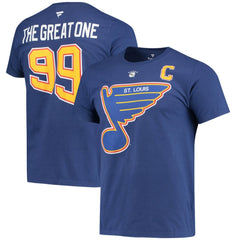 Wayne Gretzky St. Louis Blues Fanatics Authentic Stack Retired Player Nickname & Number T-Shirt - Blue - NHL