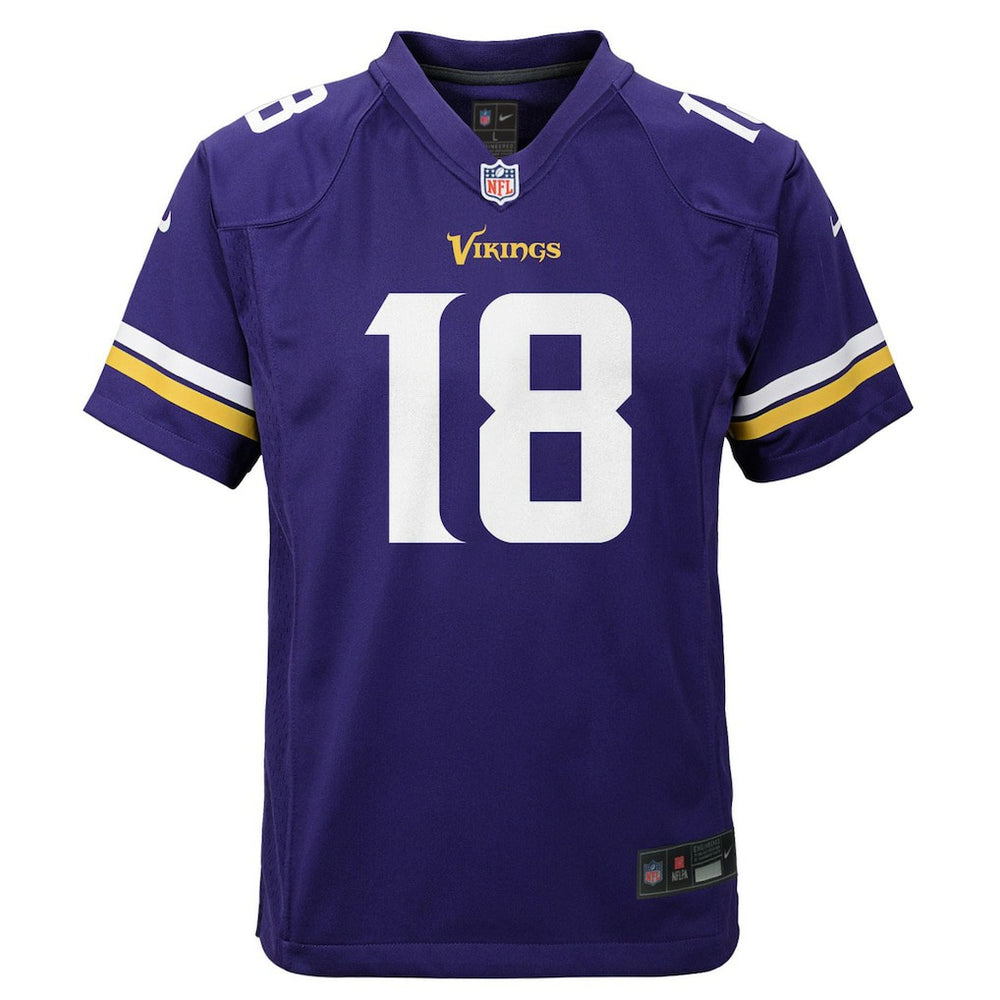 Justin Jefferson Minnesota Vikings Youth Game Jersey Purple | Nike for Sale