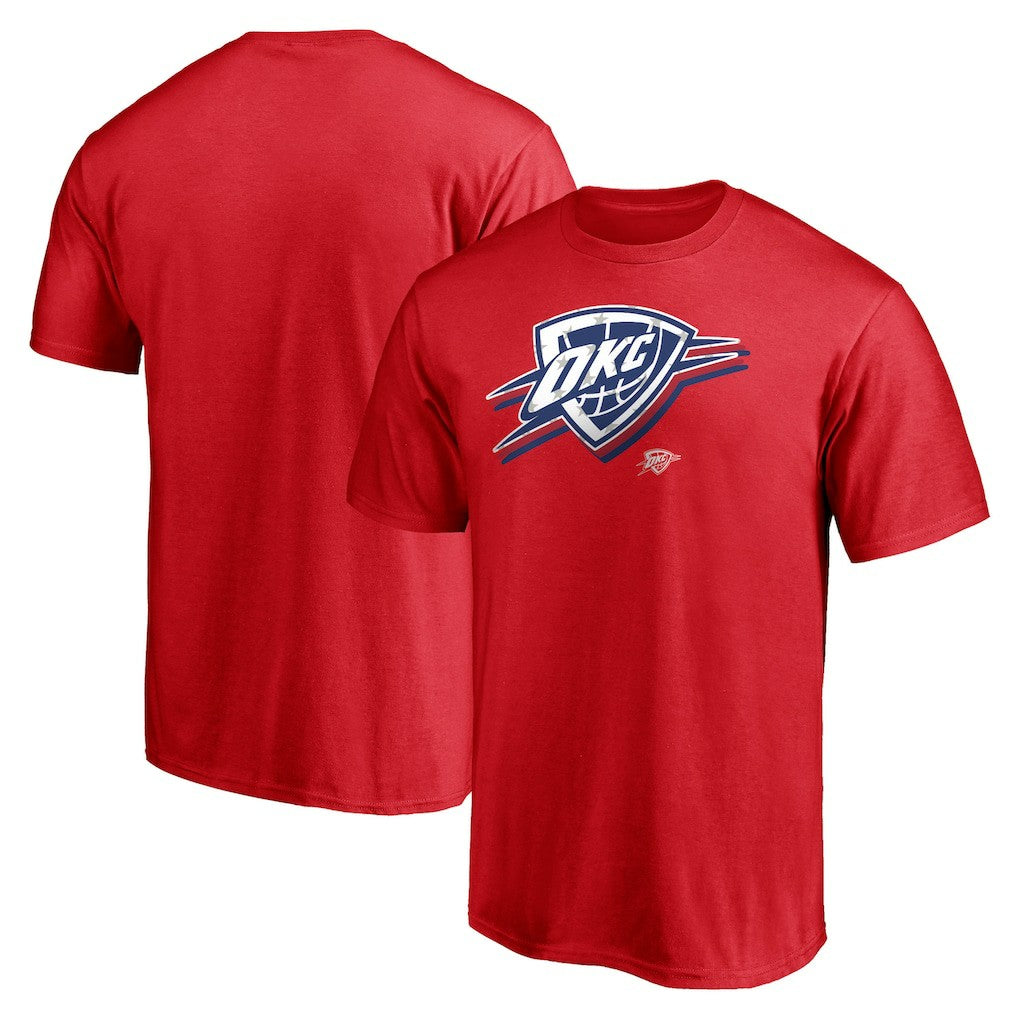 Oklahoma City Thunder Red White & Team T-Shirt Red - NBA