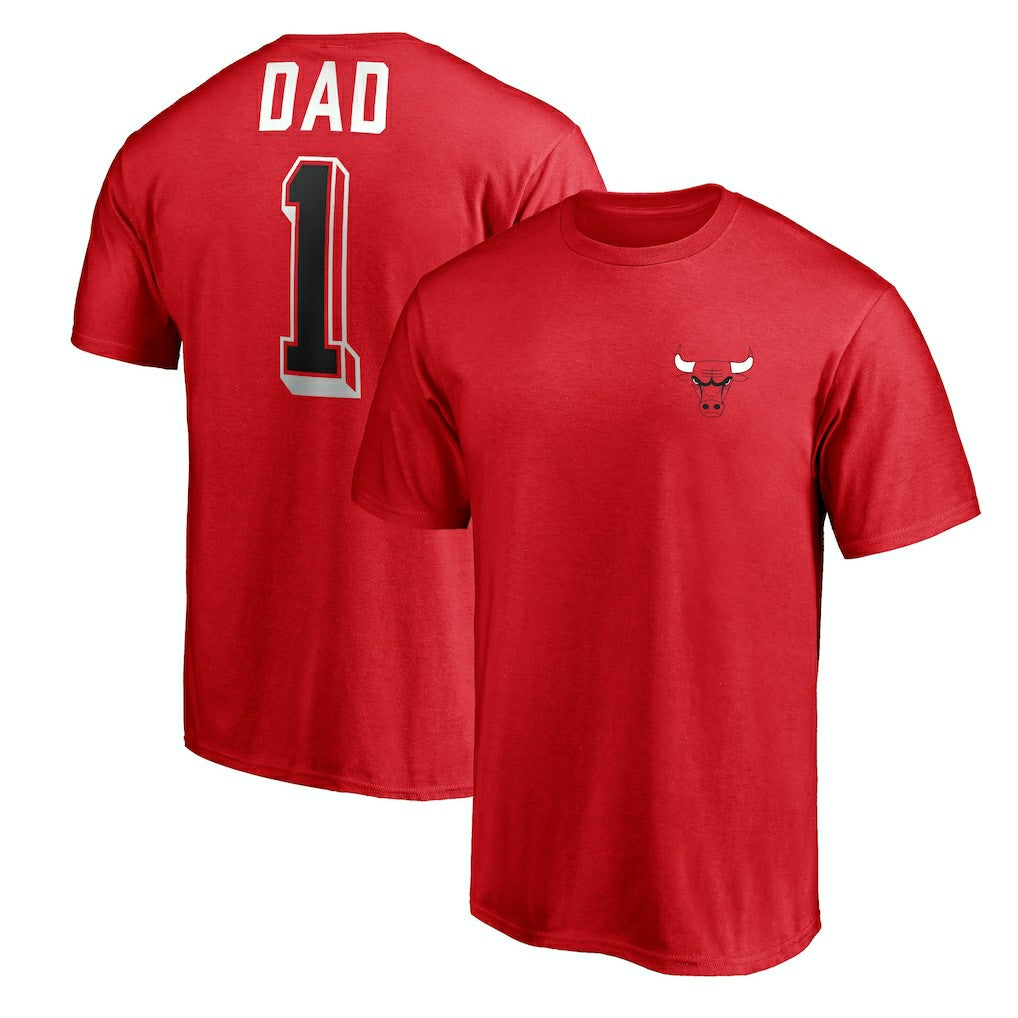 Chicago Bulls Number One Dad T-Shirt Red - NBA