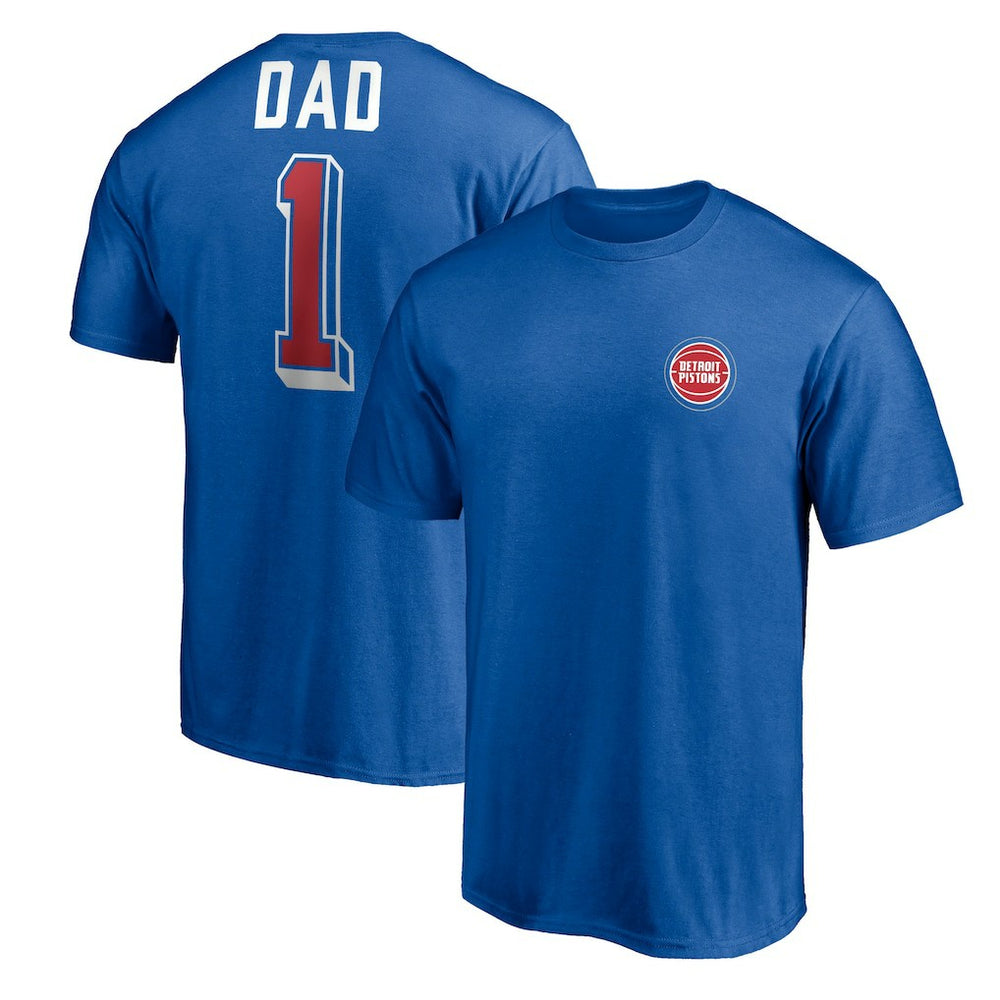 Detroit Pistons Number One Dad T-Shirt Royal - NBA