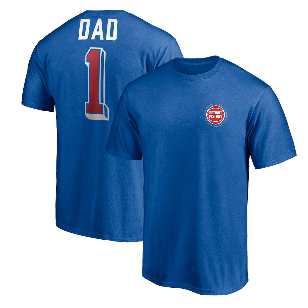 Detroit Pistons Number One Dad T-Shirt Royal - NBA