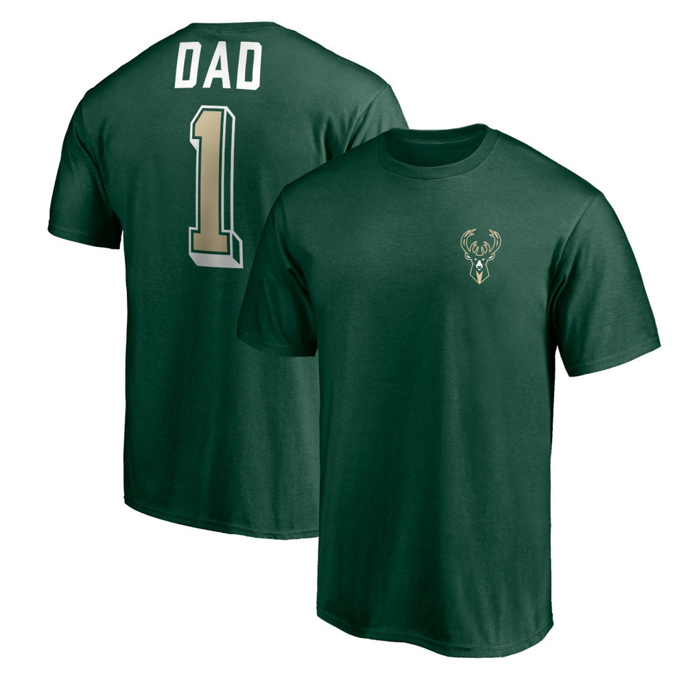 Milwaukee Bucks Number One Dad T-Shirt Green - NBA