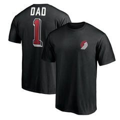 Portland Trail Blazers Number One Dad T-Shirt Black - NBA