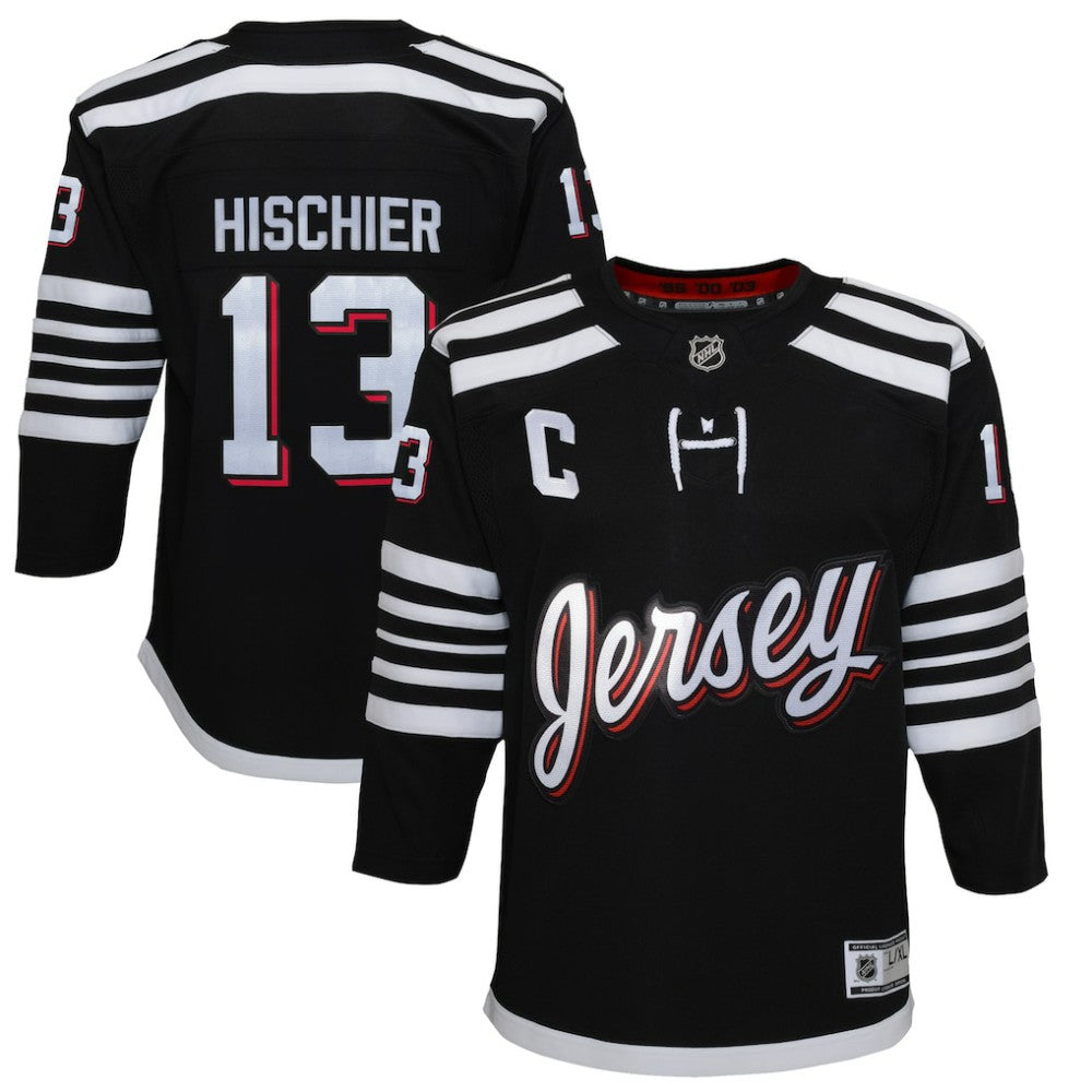 Nico Hischier New Jersey Devils Youth 2021/22 Alternate Premier Player Jersey - Black - NHL