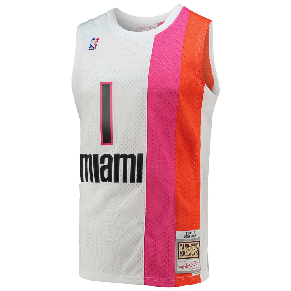 Chris Bosh Miami Heat 2011/12 Hardwood Classics Swingman Jersey White - NBA