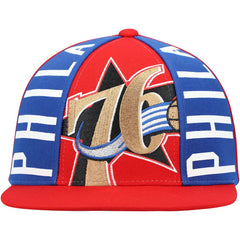 Philadelphia 76ers Hardwood Classics Big Face Callout Snapback Hat Red - NBA