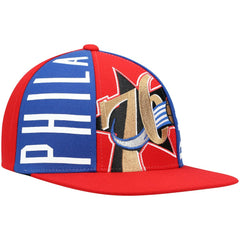 Philadelphia 76ers Hardwood Classics Big Face Callout Snapback Hat Red - NBA