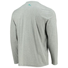 Miami Dolphins Sport Lei Pass Long Sleeve T-Shirt Heathered Gray | Tommy Bahama