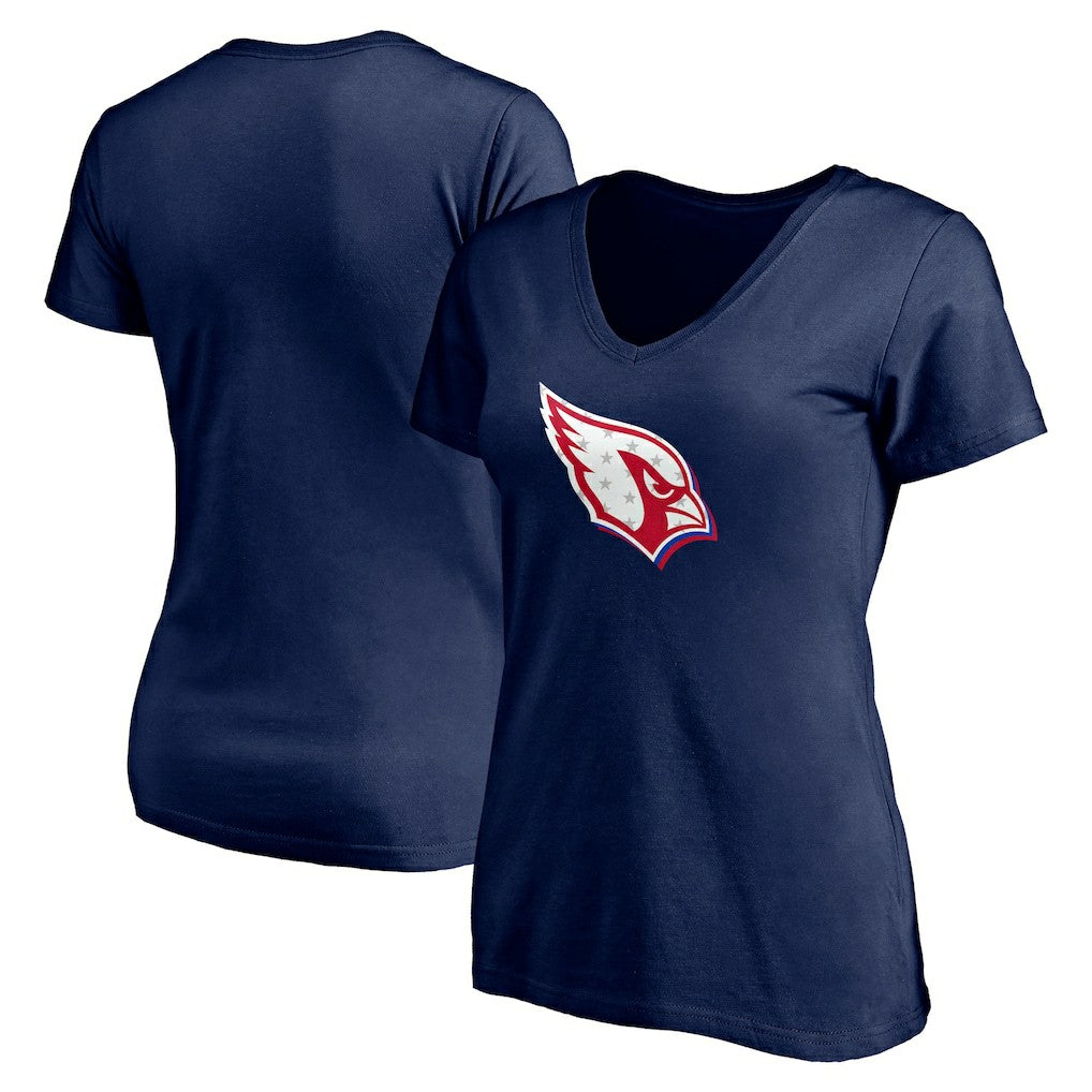 Arizona Cardinals Women's Red White and Team V-Neck T-Shirt Navy | NFL