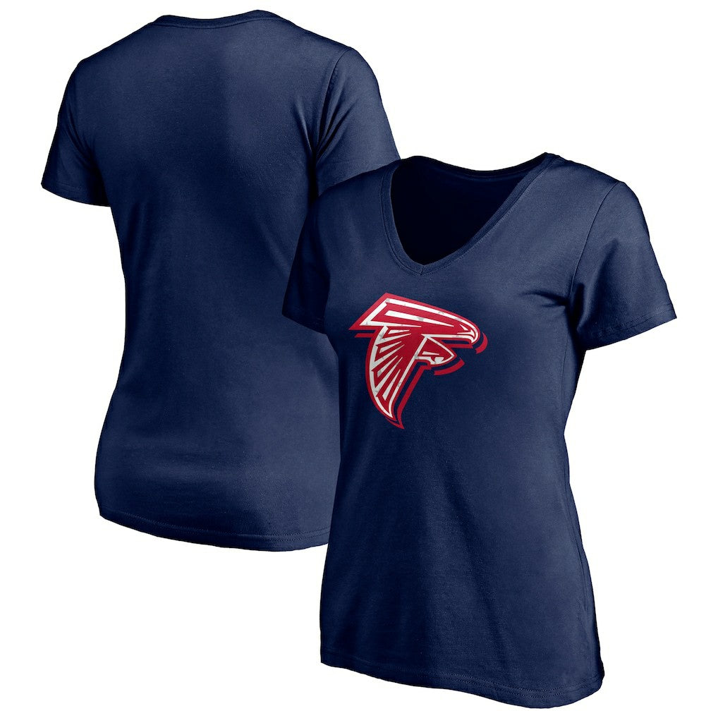 Atlanta Falcons Women's Red White and Team V-Neck T-Shirt Navy | NFL