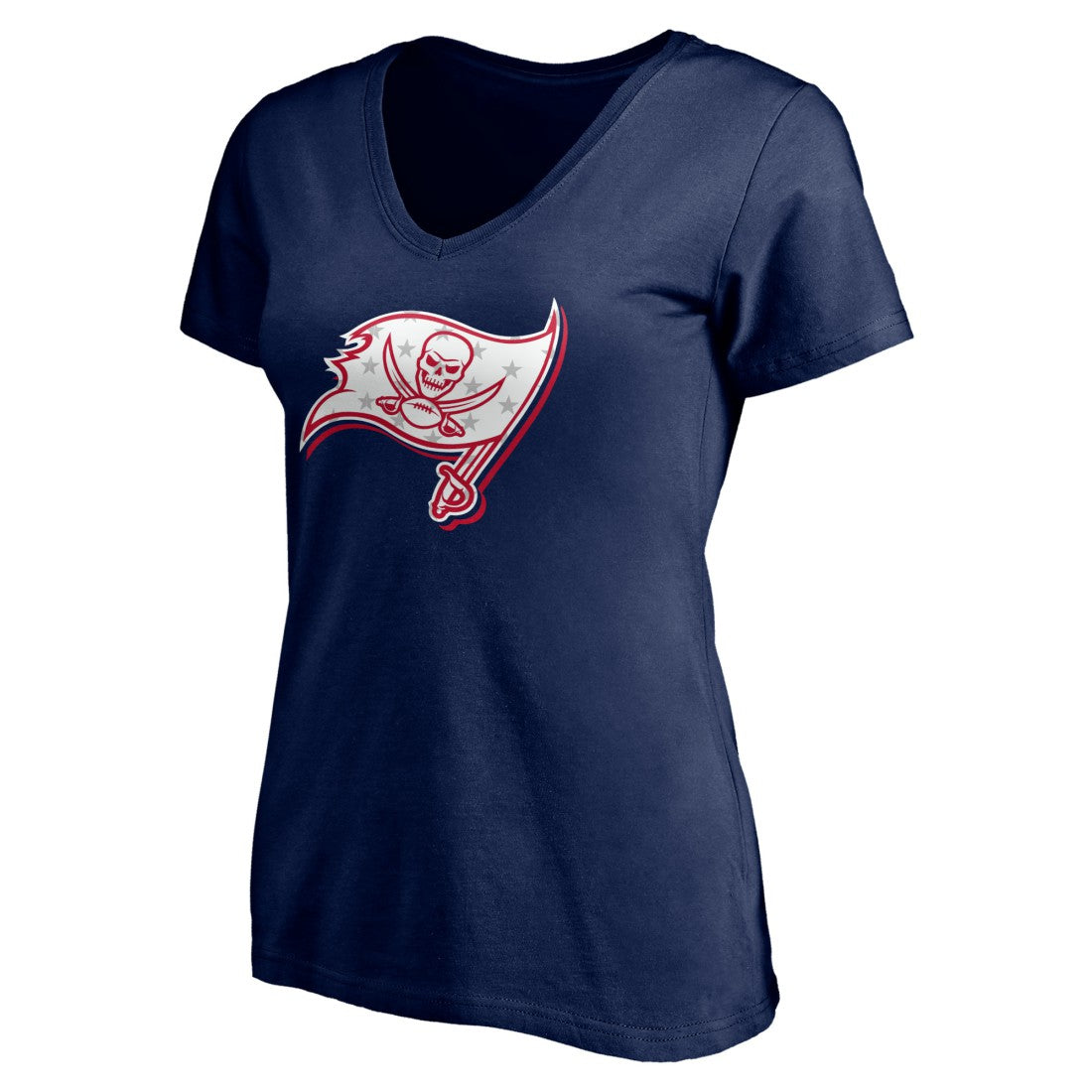 Tampa Bay Buccaneers Women's Red White and Team V-Neck T-Shirt Navy | NFL