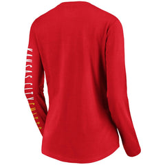 Kansas City Chiefs Women's Slogan V-Neck Long Sleeve T-Shirt Red | Fanatics