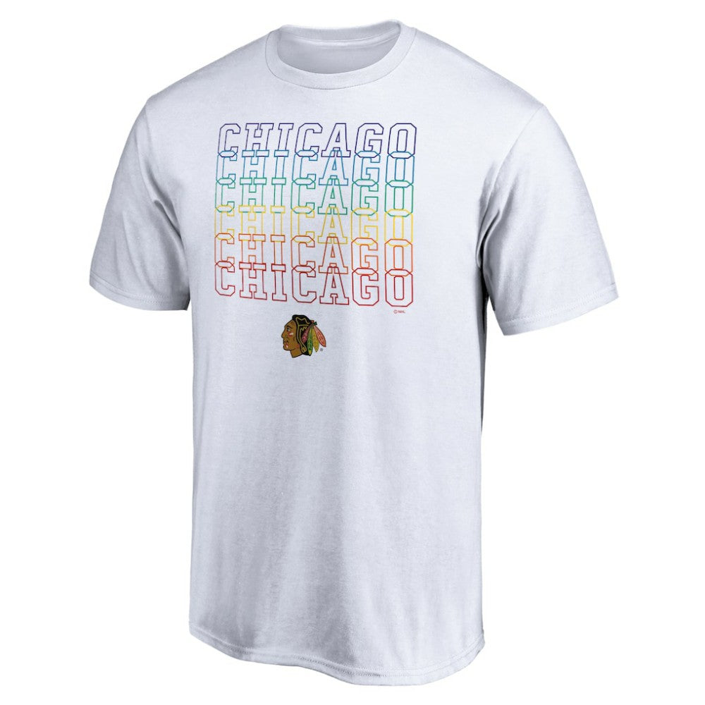 Chicago Blackhawks City Pride T-Shirt - White - NHL