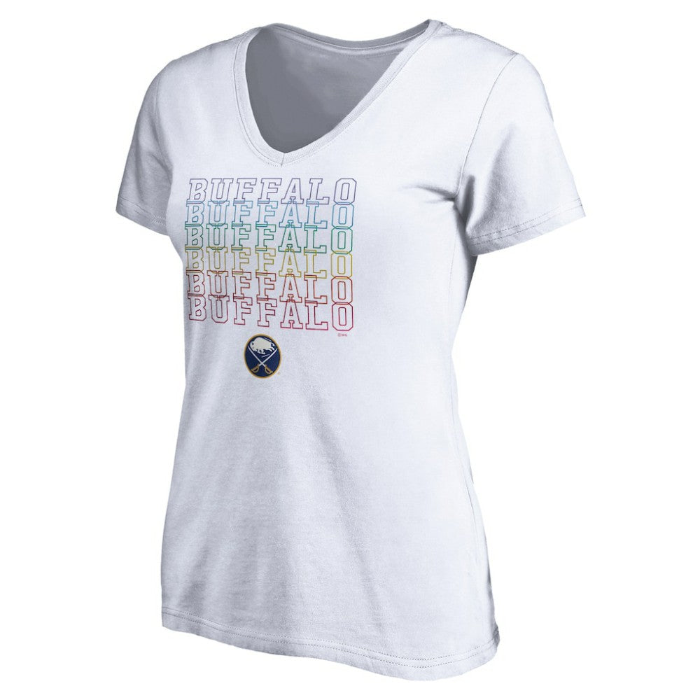 Buffalo Sabres Women's City Pride V-Neck T-Shirt - White - NHL