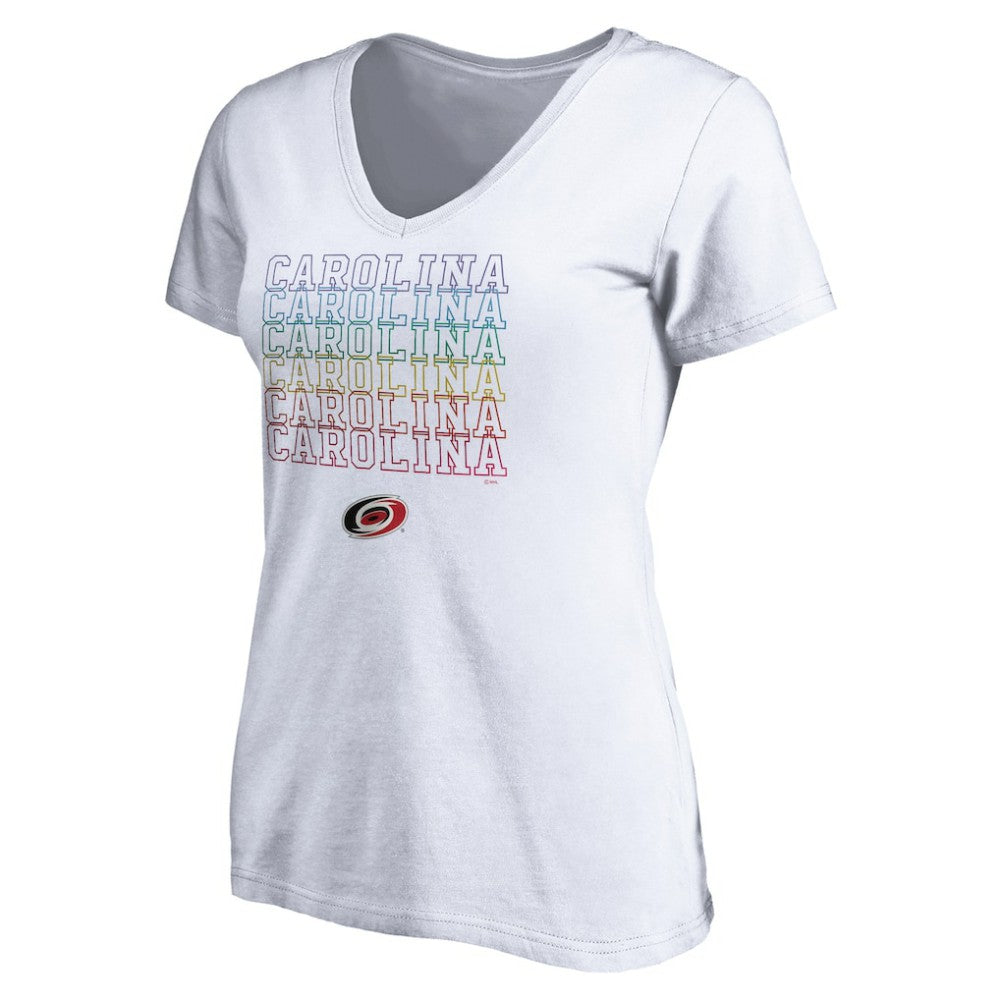 Carolina Hurricanes Women's City Pride V-Neck T-Shirt - White - NHL