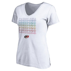 Carolina Hurricanes Women's City Pride V-Neck T-Shirt - White - NHL