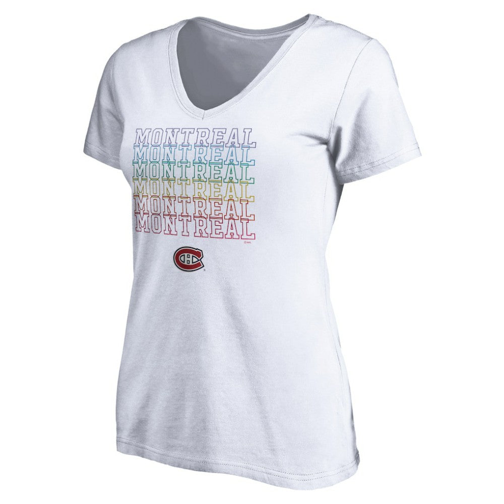 Montreal Canadiens Women's City Pride V-Neck T-Shirt - White - NHL